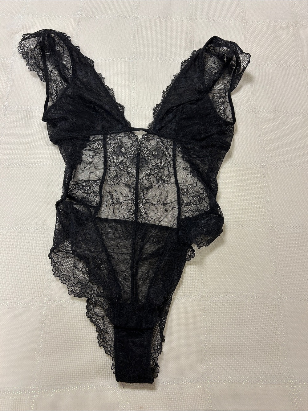 Black Lace Bodysuit Top - Women